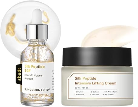SUNGBOON EDITOR Ingredient Editor Silk Peptide EGF Heart-Fit Volume Ampule Dropper 1.2 fl oz 35 ml + Intensive Cream 1.7 fl oz 50 ml