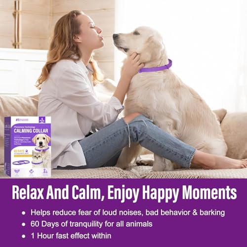 Image of ART OF SPORT Calming Collar for Dogs, 4Pcs Adjustable Pheromone Dog Calming Collar, Last 60 Days Anxiety Relief Diffuser for Dogs and Puppies, Releases Pheromone, Anxiety, Stress & Fear Control