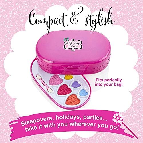Little Fairy Princess Girls Make Up Set - 4 Tier Girls Make Up Case - Washable Makeup For Children - Kids Make Up For Girls Age 3 +