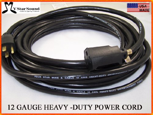 Extension Power Cord 100' Heavy Duty 12 Gauge 3 Conductor Rated for Outdoor Use. Great for Live Entertainment & Motor Home Power Sjtw