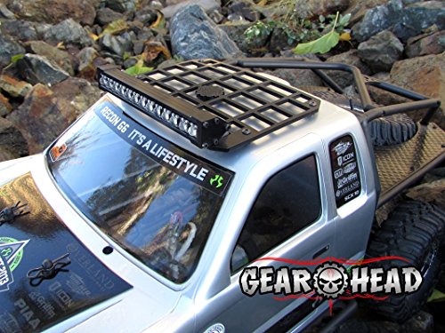 Gear Head RC 1/10 Scale Honcho Slim Line Miniature Roof Rack with Light Bar Mount
