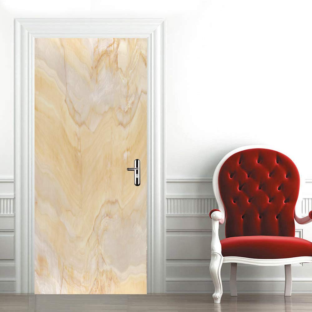 Poster porte 3D effet marbre chic pour transformer votre chambre