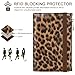 Passport Holder Cover with Zipper Coin Pocket Travel Wallet RFID Blocking Leather Passport Cover Credit Card Holder for Women, Leopard