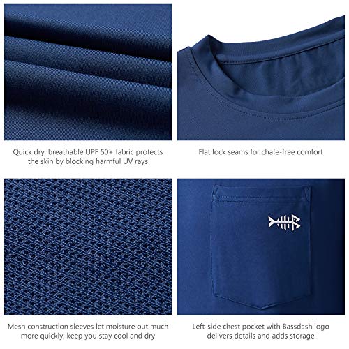 Image of BASSDASH Men's UPF 50+ Performance Long Sleeve T-Shirt UV Sun Protection Fishing Hiking Sports Shirts