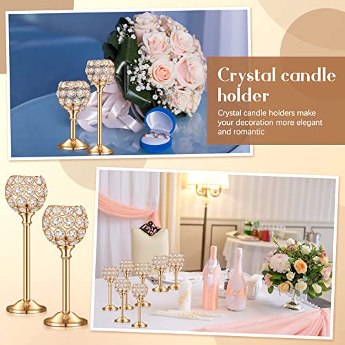 18 Pieces Crystal Candle Holders Bulk Candle Stick Holder Centerpieces For Table Wedding Centerpieces Crystal Decorative Tealight Candle Dining Table Candle Holder Decor For Party (Gold) #TOP5