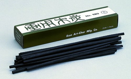 木炭 Amazon | 伊研 木炭 №980 (ミズキ)丸軸 細 20本入 | 木炭 通販