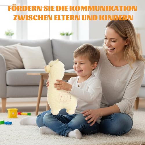 DvBCNMe Alpaka Kuscheltier Lama Kuscheltier Alpaka Geschenk, Kuscheliger Begleiter Für Wohnzimmerdekoration Und Entspannung, Weißes Alpaka Plüschtier 23 cm Weiches PP-Material