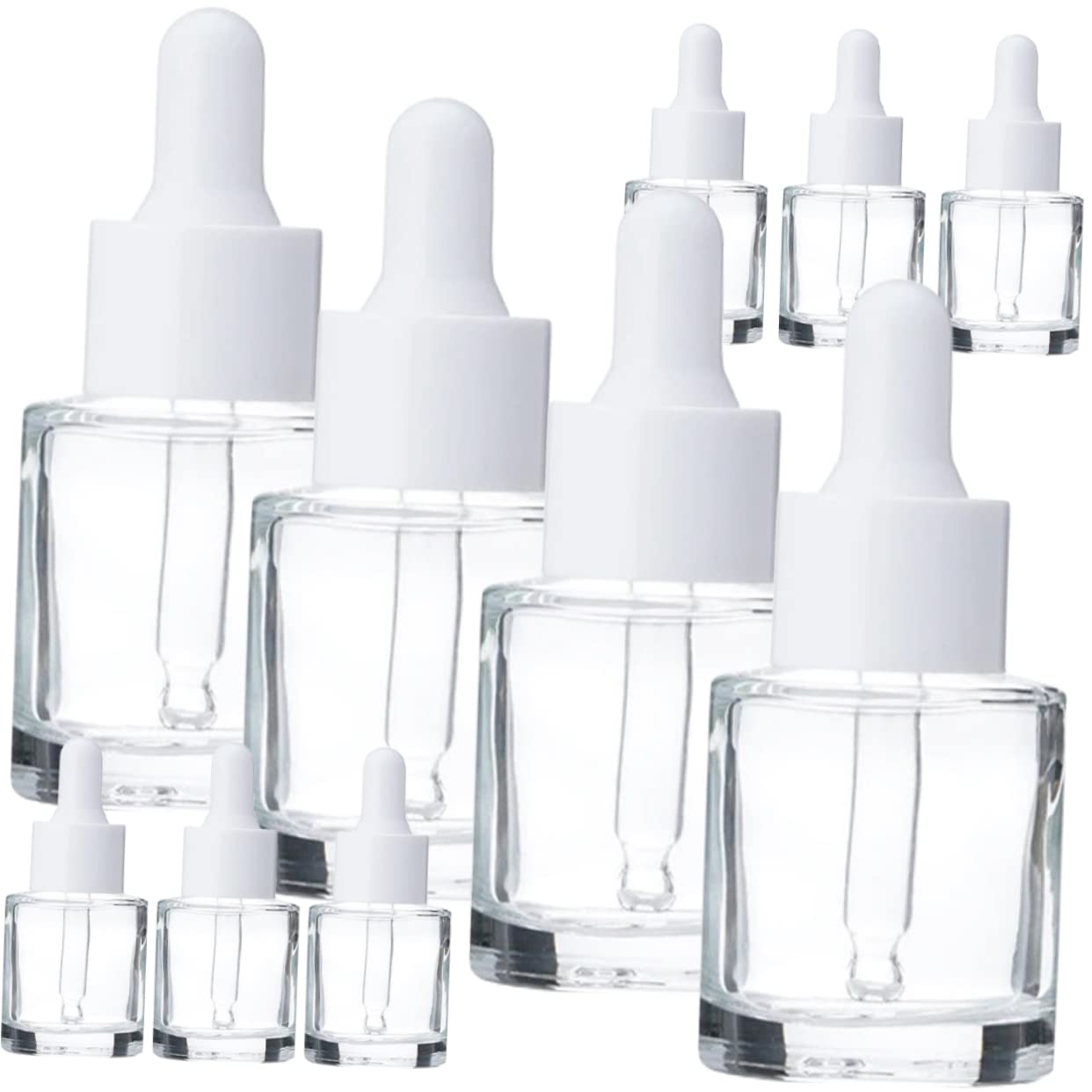 Flacons en verre compte-gouttes pour huiles essentielles et routine barbe