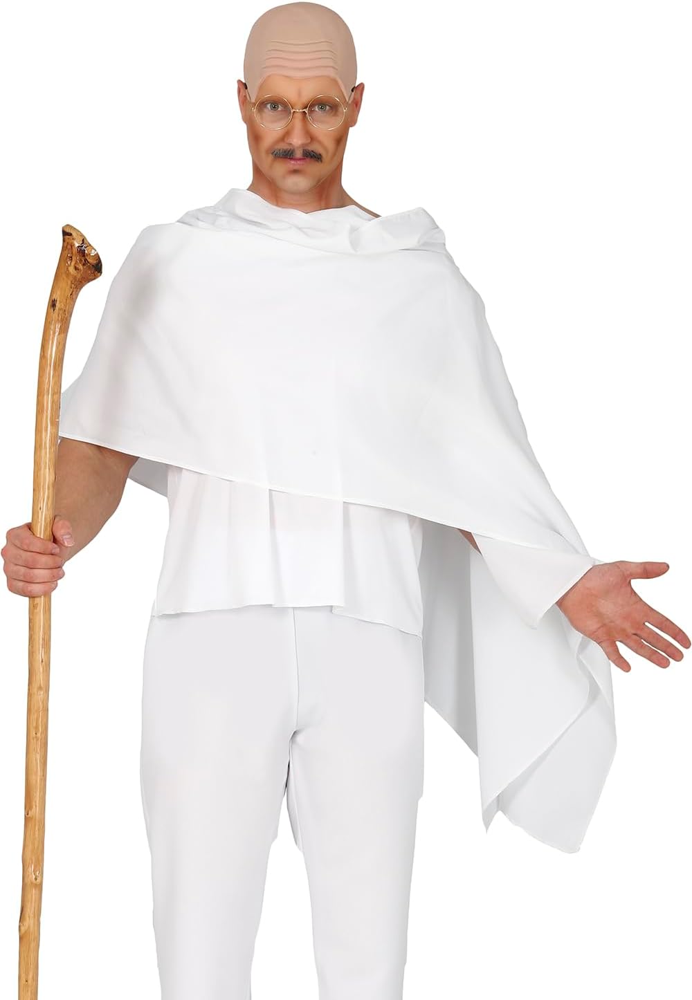 FIESTAS GUIRCA | Natural Latex Bald Cap (One Size) - Prosthetic for Monk, Friar or Priest Costume - Unisex Accessory for Fancy Dress Parties and Religious Events - Adult - Natural