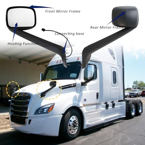 Hood Mirror for FREIGHTLINER CASCADIA, Heated Hood Mirror Assembly for FREIGHTLINER CASCADIA 2018+ (Painting (Black), Left) by Easyinst - Used condition - Image 2