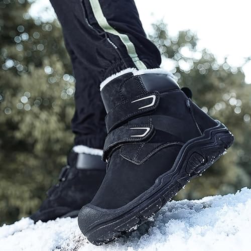 IWIHMIV Boys Girls Hiking Boots Outdoor Warm Non Slip Sneakers Casual Comfortable Winter Cotton Shoes for Kids3