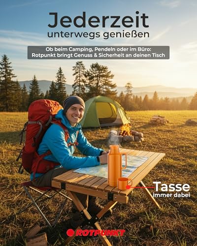 ROTPUNKT Isolierflasche 1 Liter mit integriertem Becher - Hochwertige Isolierkanne Made in Germany I Bis zu 24 h heiß & 36 h kalt (Andreas… – Ansicht 3