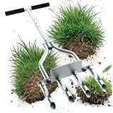 Morinoli Manual Lawn Aerator with 4 Hollow Tines, Core Plug Design, Sturdy Footrest, Pre-Assembled – Heavy Duty Tool for Loosening Compacted Soil, Yard Aeration & a Thriving Lawn
