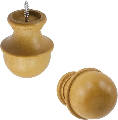 Vista 21 de T Tulead Soporte de barra de cortina de madera Soporte de barra de armario Soporte de barra de cortina de cabeza 2 piezas (blanco)