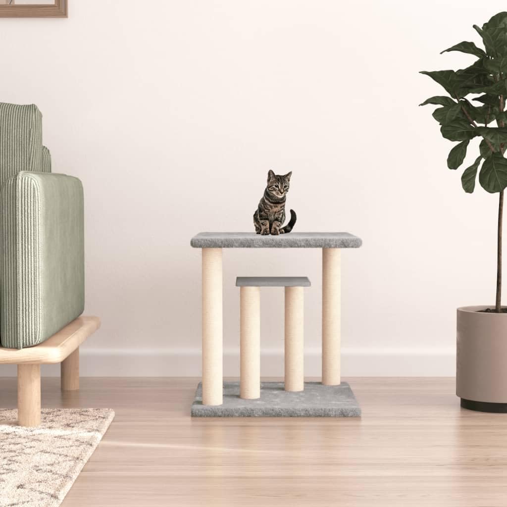 Postes rascadores para Gatos con Plataformas Gris Claro 50 cm, Rascador Gato, Arbol Rascador para Gatos, Gatos Accesorios, Torre Gatos, Arranhador para Gatos, Casa para Gatos