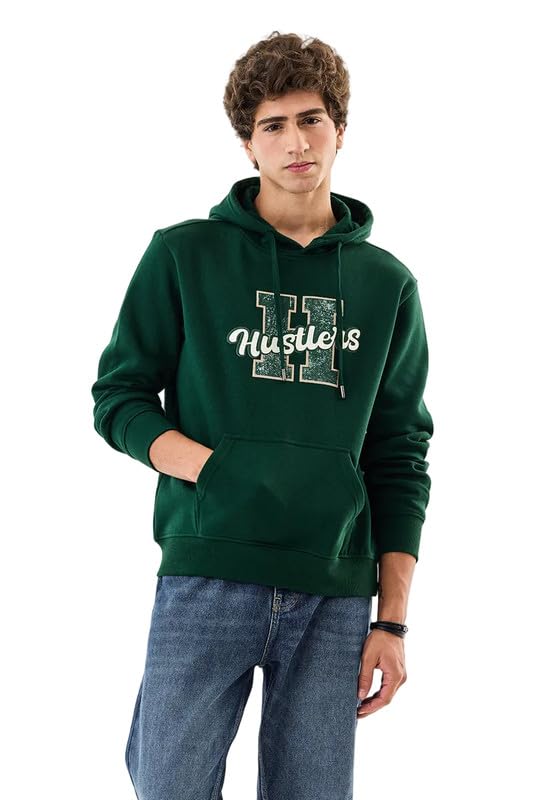 Image of SNITCH Men Casual Hoodie| Oversized Fit Hooded Neckline with Graphic Print & Long Sleeve| Soft Cotton-Polyester Blend for Daily Winter Wear & Streetwear