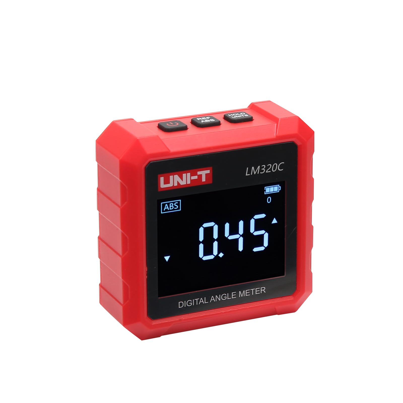 UNI-T LM320C - Buscador digital de ángeles, inclinómetro de 4 x 90°, 3 lados, magnético, electrónico, con retroiluminación LCD, retención de datos