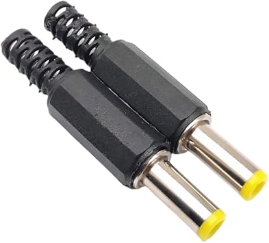 10 Pcs 5.5x2.5mm 5.5x2.1mm DC Male Connector Jack Solder Adapter DIY DC Barrel Connectors Replacement 5.5x2.5mm