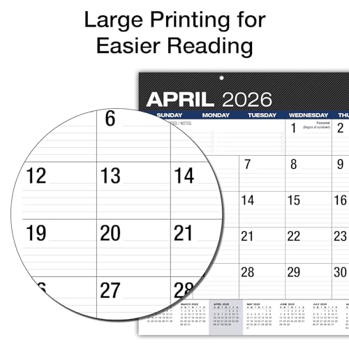Image of Desk PAD: 22 inch x 17 inch Large Print Desk Pad Calendar, APR 2026 - DEC 2027, 21 Months, (Black)