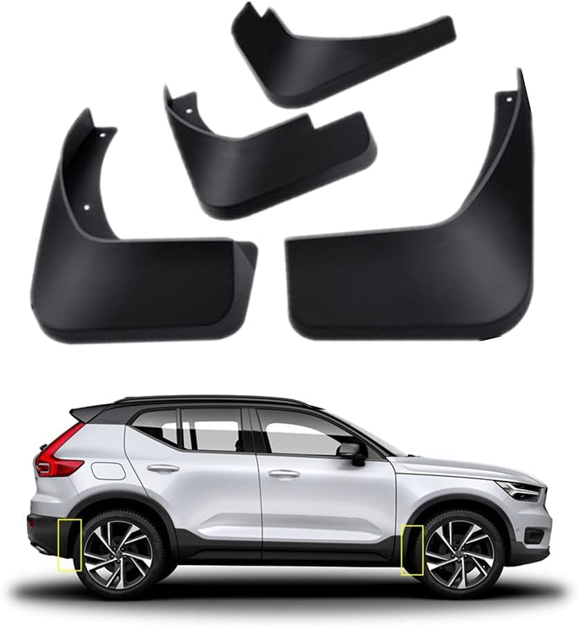 ZhangJW 4 Piezas Guardabarros de Coche para Volvo XC40 2019-2023, Delanteros Traseros Faldillas Antibarro Salpicaduras Protección Accesorios
