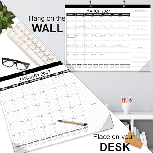 Image of GuassLee Large Desk Calendar 2026,22 inch x 17 inch Desktop Wall Calendar 19 Months Planner Runs from Jun. 2026 to Dec. 2027 with Julian Date To-do & Notes Monthly Goals for School Home Office