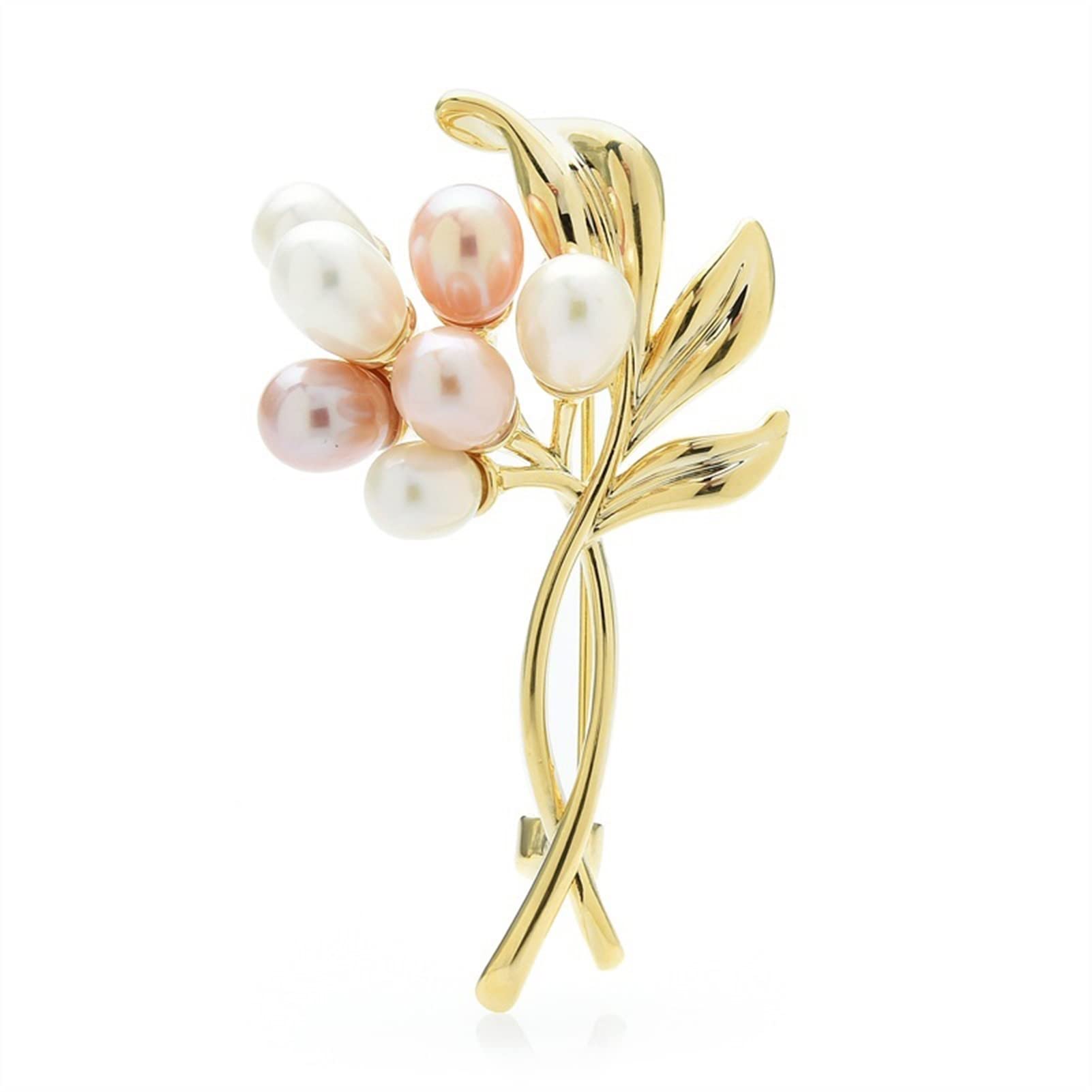ZHSHYS Damen-Brosche, Anstecknadeln, Damenmode-Accessoires, Damen-Brosche, Elegante natürliche Perlenblume, Damen-Brosche, Blumenstrauß, Blumenform, Party-Bankett-Brosche, modische Broschen