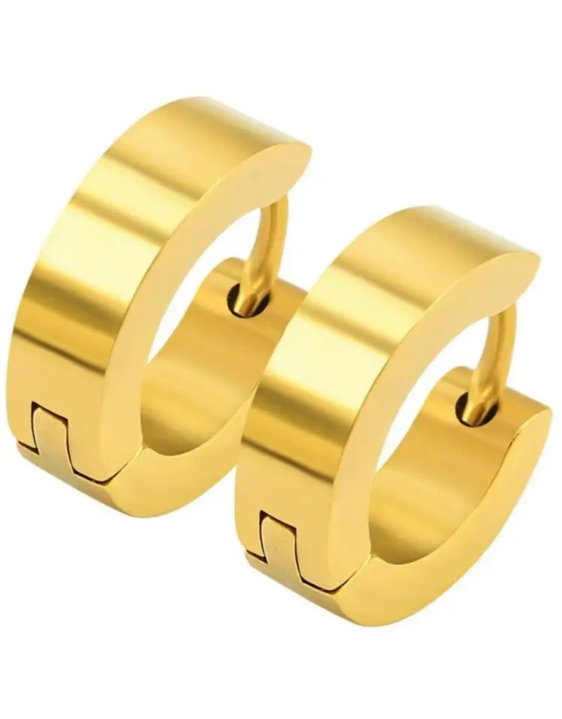 TRENDY Gold Hoop Bali 316L Stainless Steel Earrings for Men and Boys | Fashion Non Piercing Earrings for Men | Stainless Steel Earrings for Boys,1 Pair-picture-27