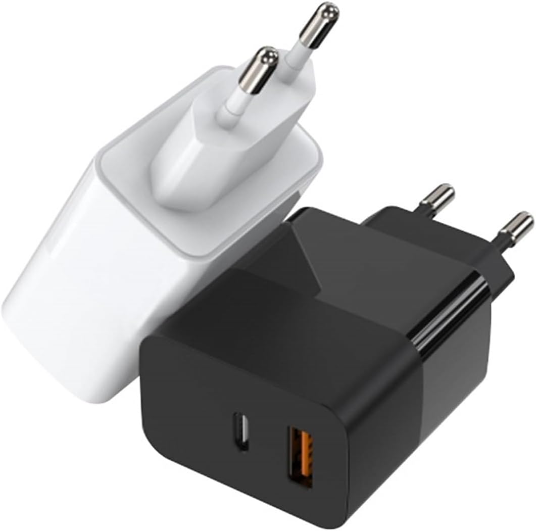Mobile Phone Charger 33W Dual Port Fast Charging US Standard European Standard Charging Head (Color : White, Size : EU)