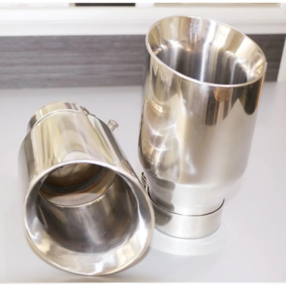 Rura wydechowa samochodu 1 sztuka 304 stal nierdzewna uniwersalna końcówka układu wydechowego + wydechu samochodowego(63MM IN 89MM OUT)