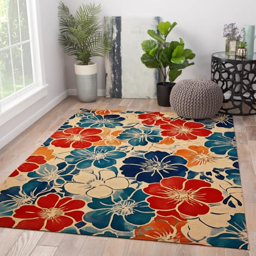 Moquette de sol lavable abstrait coloré style aquarelle chic