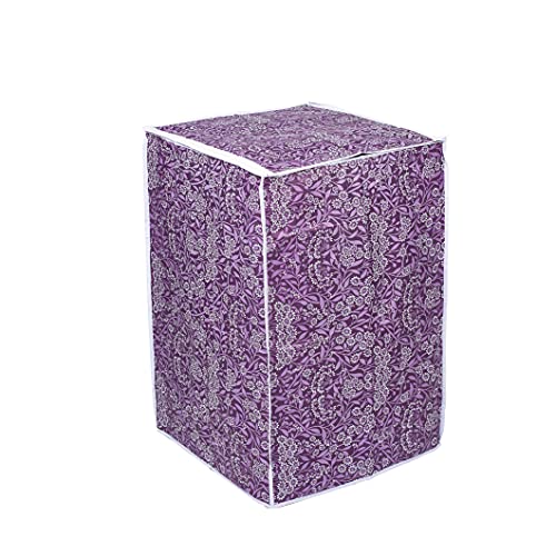 Image of Classic Top Load Washing Machine Cover Suitable for Haier 6 Kg, 6.5 Kg, 7 Kg, 7.5 Kg, 8 Kg (55cmsX54cmsX84cms, Purple Flower, Medium)