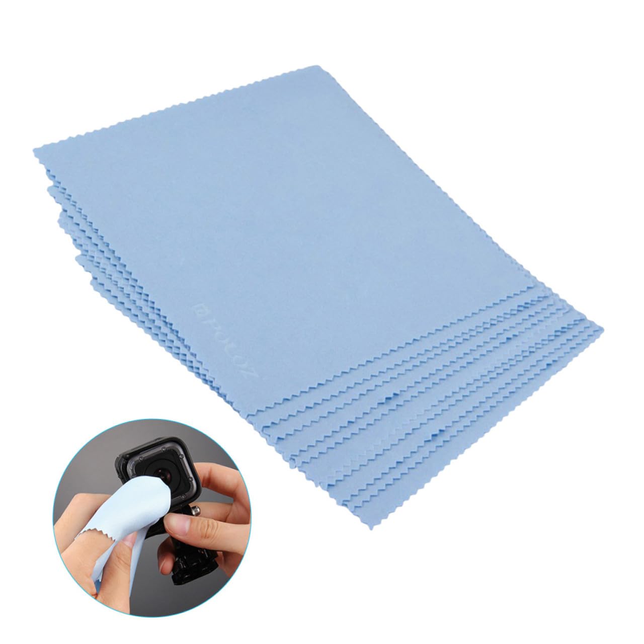 Healvian 500pezzi Panno Microfibra Per Pulizia Panni Per Occhiali Lenti Fotocamera Smartphone e Gioielli Blu Morbidi Riutilizzabili e Pocket Per Superfici Delicate