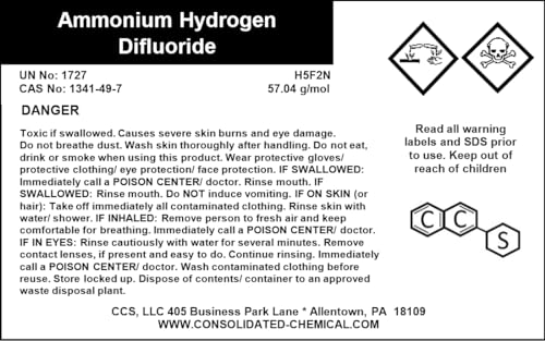 Ammonium Hydrogen Difluoride - High Purity Chemical Compound for Industrial and Laboratory Use - 500g