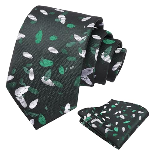Image of Alizeal Mens 3.15'' Gradient Novelty Pattern Tie Set with Pocket Square Casual Color Tie Set