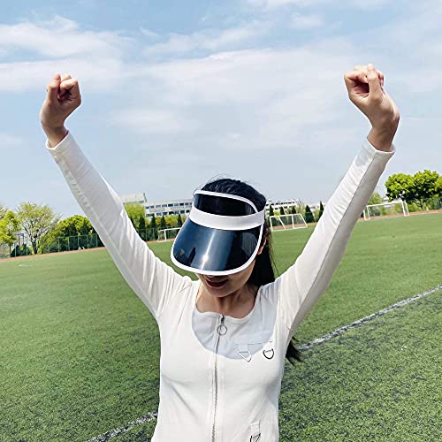 5 Pack Sun Visor Hats Reflective Clear Bachelor Party Outdoor Beach Sports Travel Running Retro Travel Golf Trip Sunhat Cap (Clear,Black) #TOP4