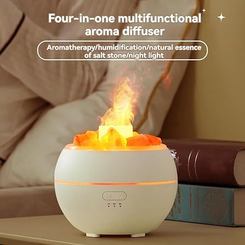 Miniatura 7 de Humidificador de luz LED de piedra de sal USB aromaterapia luz nocturna niebla humidificador de aire para dormitorio, hogar, escritorio y oficina