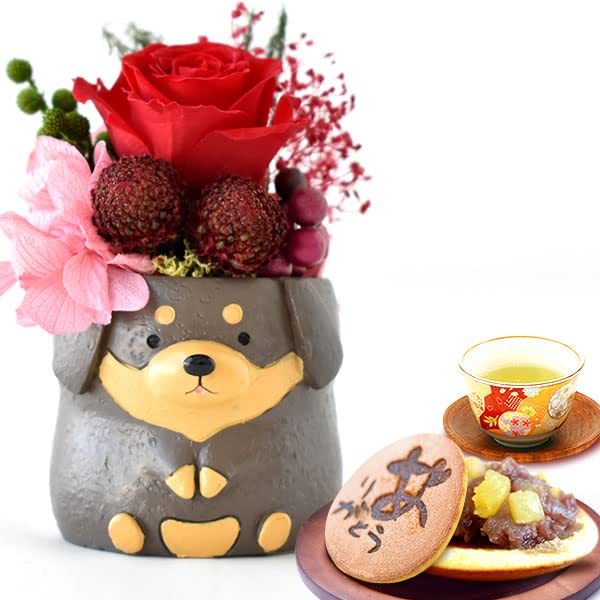 Amazon|おいもや 敬老の日 プレゼント 花 バラ どら焼き 花とスイーツ