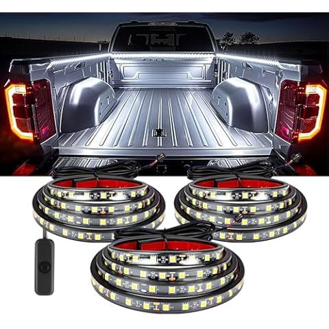 YUGUANG 3Pcs 60 Inch Truck Bed Lights, 6000K White LED Truck Bed Lights Waterproof with On/Off Switch Truck Bed LED Light Strip for Truck, Cargo, Pickup, SUV Cover