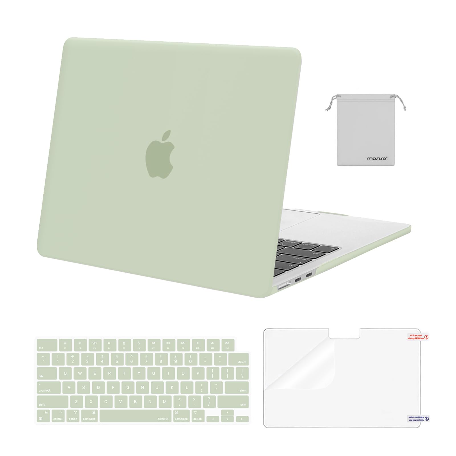 MOSISO Compatible with MacBook Air 13 inch Case M5 2026 M4 2025 M3 M2 2024-2022 A3449 A3240 A3113 A2681,Hard Shell&Keyboard Cover&Screen Film&Pouch for MacBook Air 13.6 inch Case, Crystal Clear — view 31