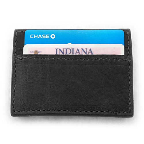 Genuine Bison Buffalo Leather Magnetic Money Clip 3 Card Wallet2