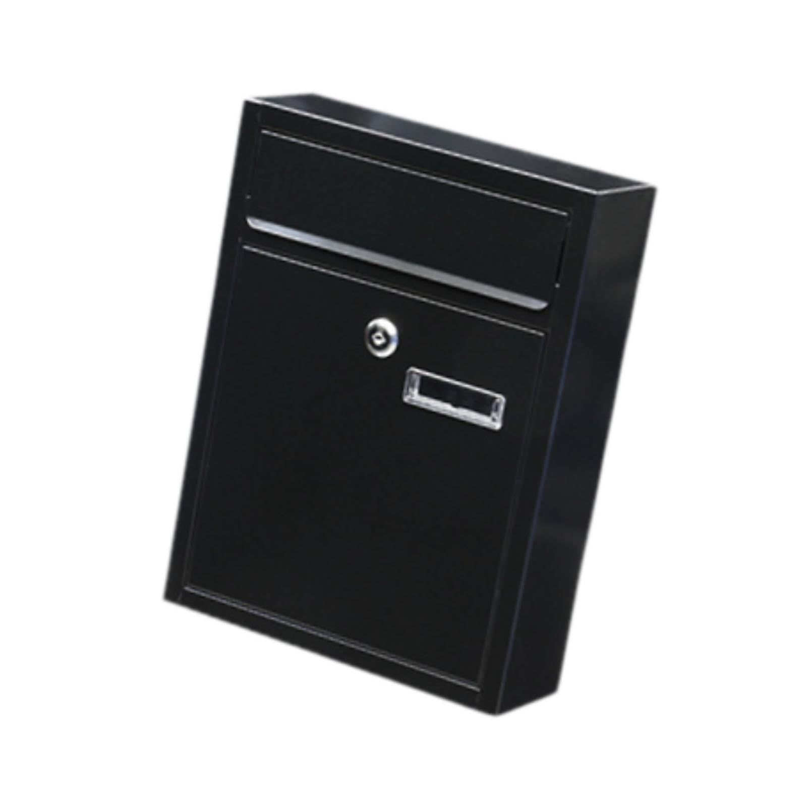 TWISAXC Premium Modern Vertical Wall Mount Letterbox Add Elegance To Home Wall Mount Mailbox Mail Box Letter Magazines Post, Black, 9.45x3.15x12.60 inch