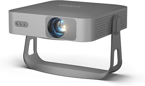 【Officially-Licensed APP & Native 1080P】Thinnest 2.24" Smart Mini Projector with WiFi and Bluetooth, Auto Focus & Keystone Portable Outdoor Projector, VOPLLS 4K Support Home Movie Projector(Grey)