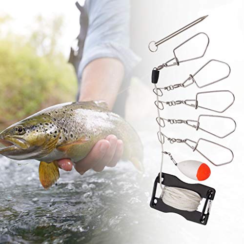 Trava com clipe de peixe, isca de pesca ao ar livre, fivela de trava de aço inoxidável, gancho de tr