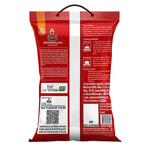 Image of India Gate Raw and Aged gobindobhog Rice 5kg (Pack of 3)