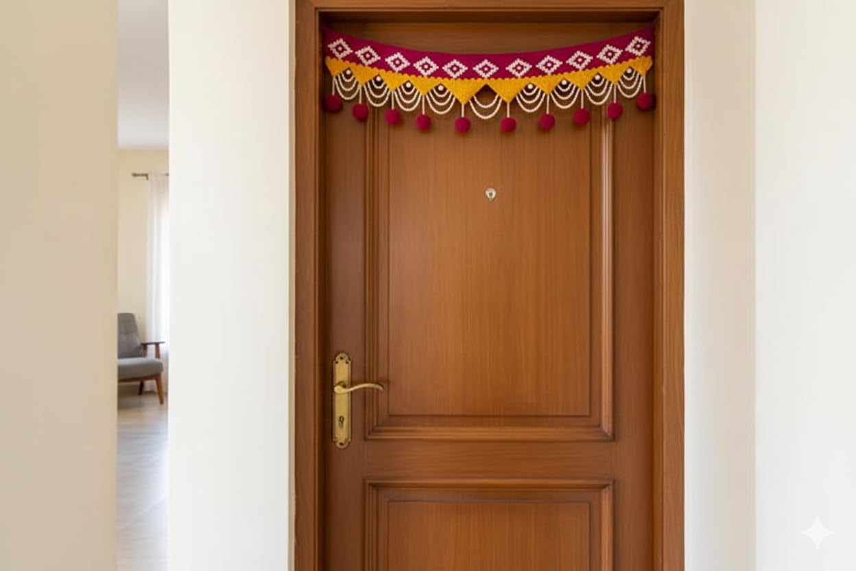 Handmade Woolen Toran - Diwali Decor & Wedding Gift -5 Handmade Woolen Toran - Diwali Decor & Wedding Gift -5