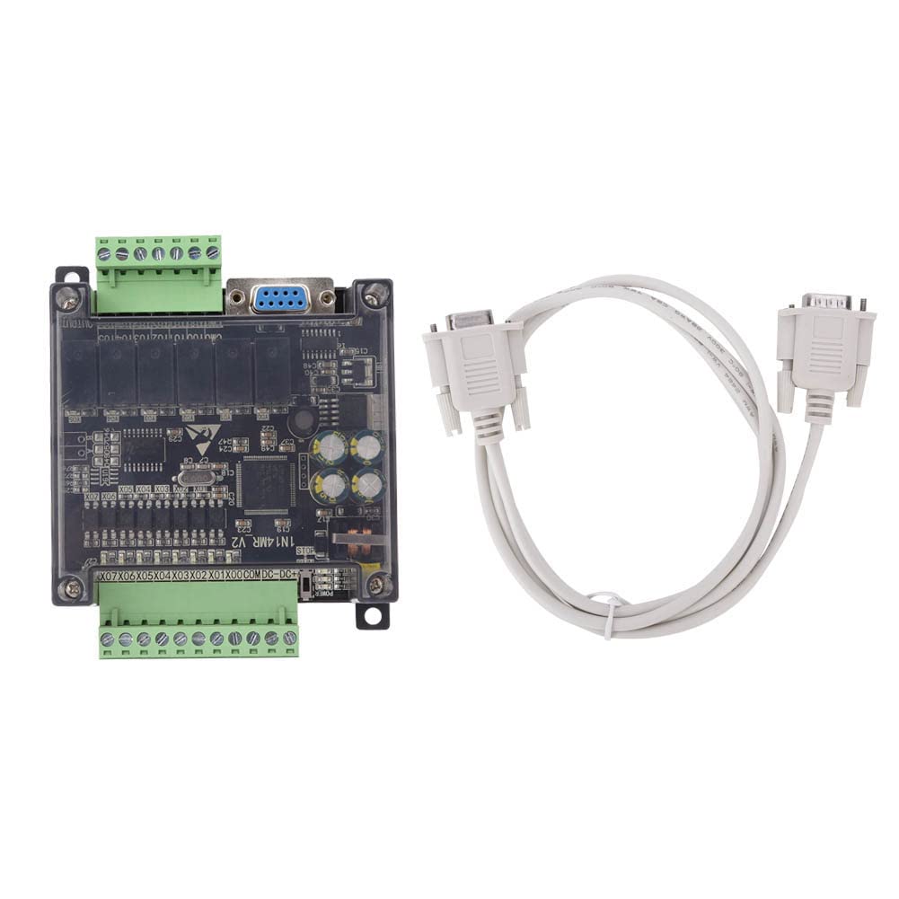Carte de contrôleur logique programmable Baxnore, module de contrôleur de relais anti-interférence, carte PLC avec câble de port série pour l'automatisation industrielle