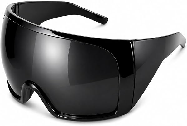 Black oversized shield sunglasses