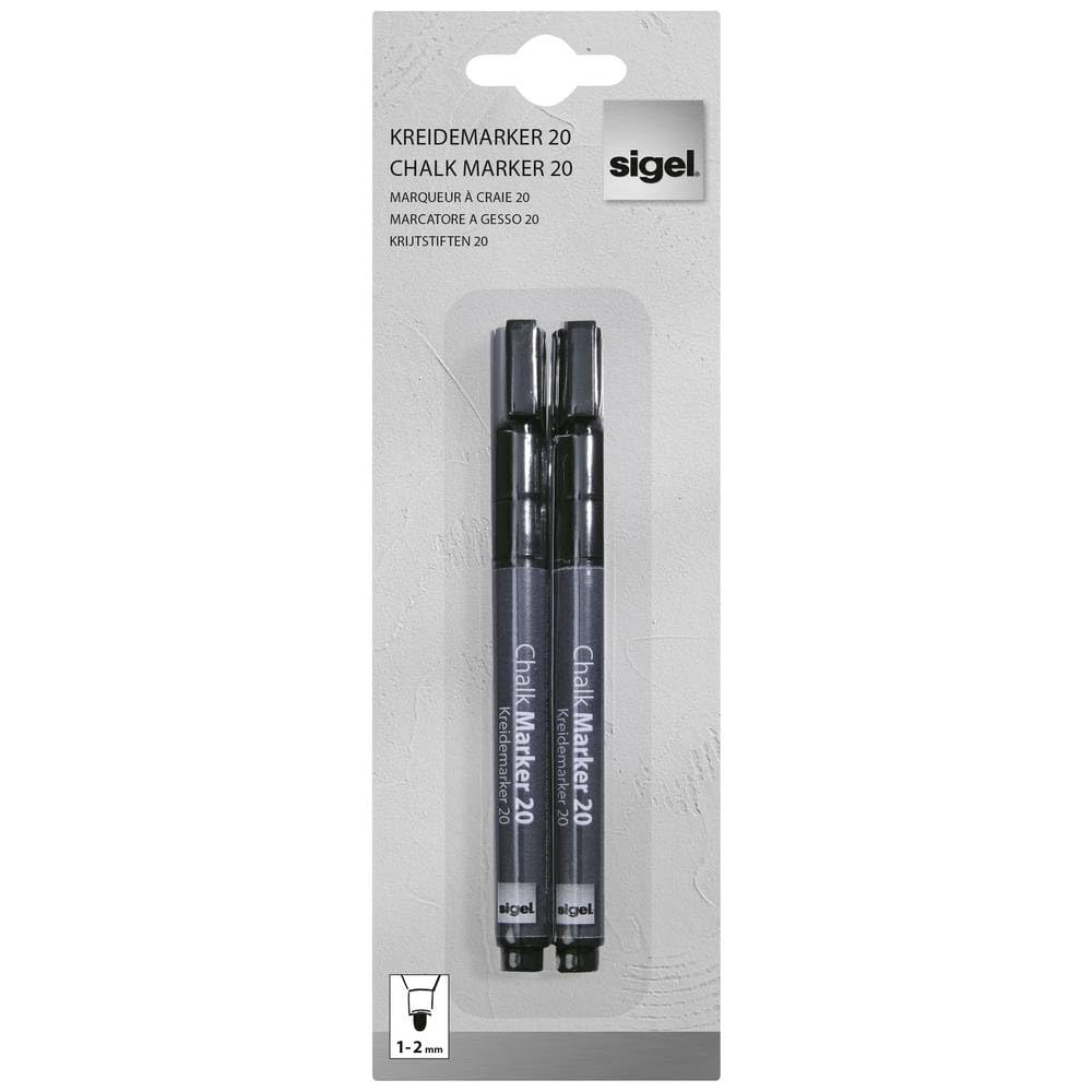 SIGEL BA177 Chalk markers - wipeable with a damp or dry cloth - black