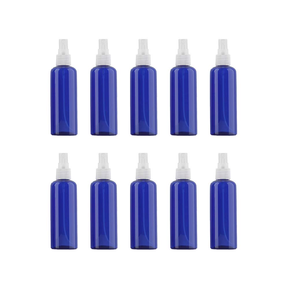 VOANZO 10PCS Empty Plastic Spray Bottle 100ml Fine Mist Travel Atomiser Set Refillable Travel Size Bottle Toiletries Liquid Containers (blue)