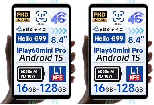 ALLDOCUBE iPlay60 mini Pro 8.4�C���`�^�u���b�g Android15 ��F�� 4GLTE �f���A���X�s�[�J�[ 6���W���C�� HelioG99 16GB+128GB+512GB�g�� 1920×1200FHD WidevineL1 